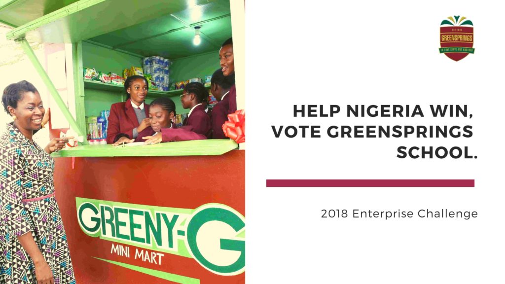 Help Nigeria Win, Vote Greensprings School.