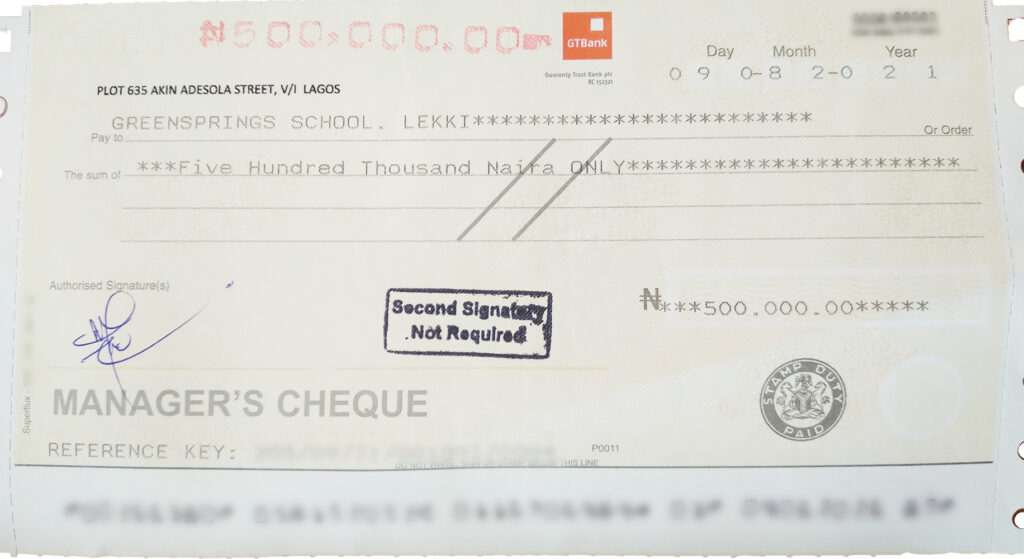 GT Masters Cup Cheque